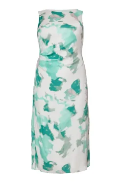 Quiz Day At The Races|Christening Guest>Green Curve Satin Marble Midaxi Dress