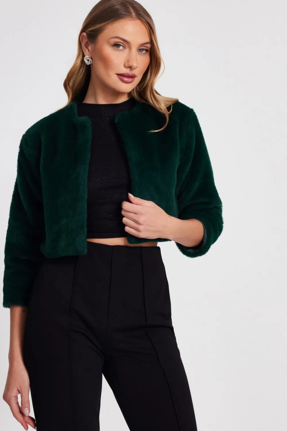Quiz Occasion Cover-Ups|Capes & Ponchos>Faux Fur Long Sleeve Cape