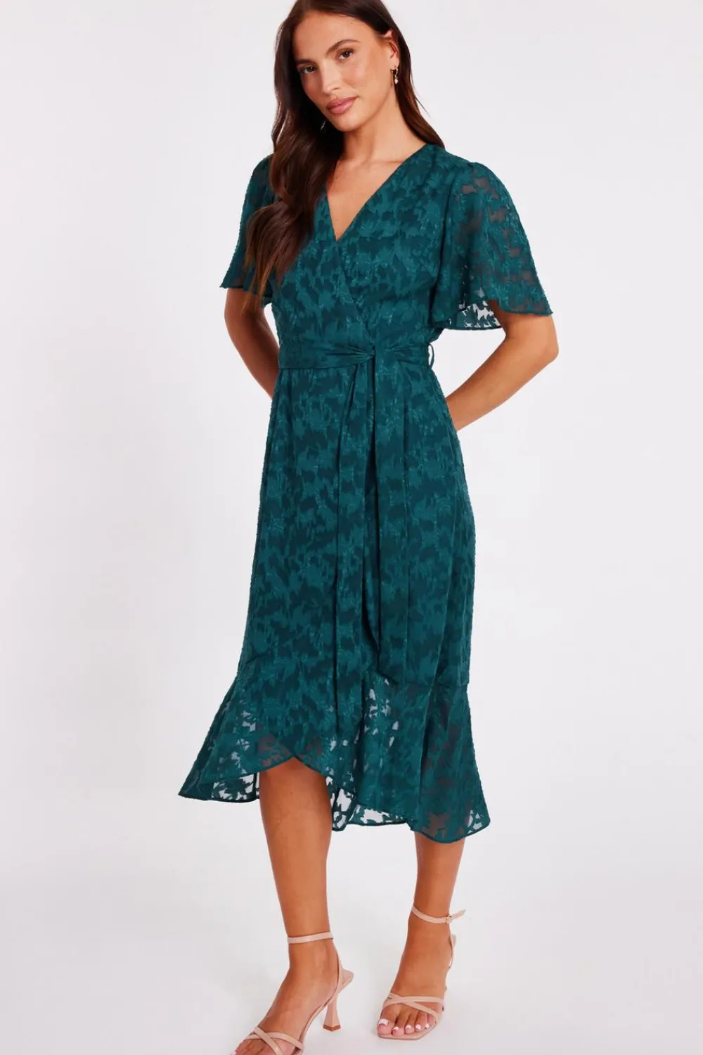 Quiz Evening Dresses|Day At The Races>Jacquard Wrap Midi Dress