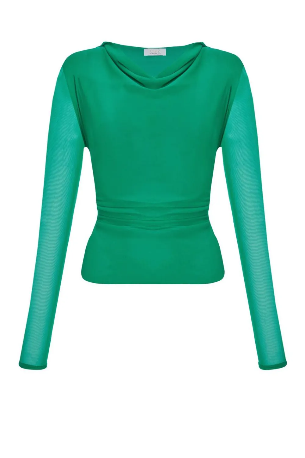 Quiz Going Out Tops|Workwear>Green Mesh Long Sleeve Top