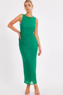 Quiz Summer Clothes|Holiday>Green Mesh Midaxi Dress