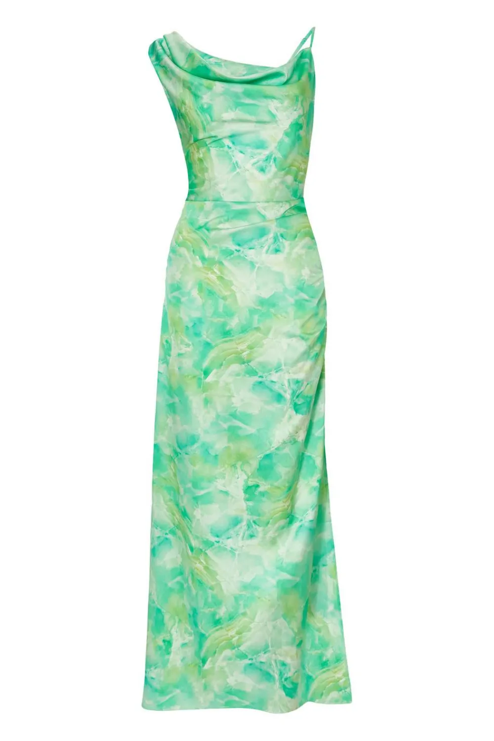 Quiz Day At The Races|Holiday>Green Tie Dye Cowl Midaxi Dress