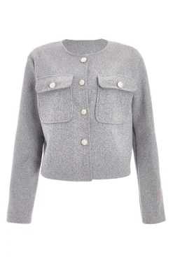 Quiz Workwear|Jackets & Coats>Grey Cropped Jacket