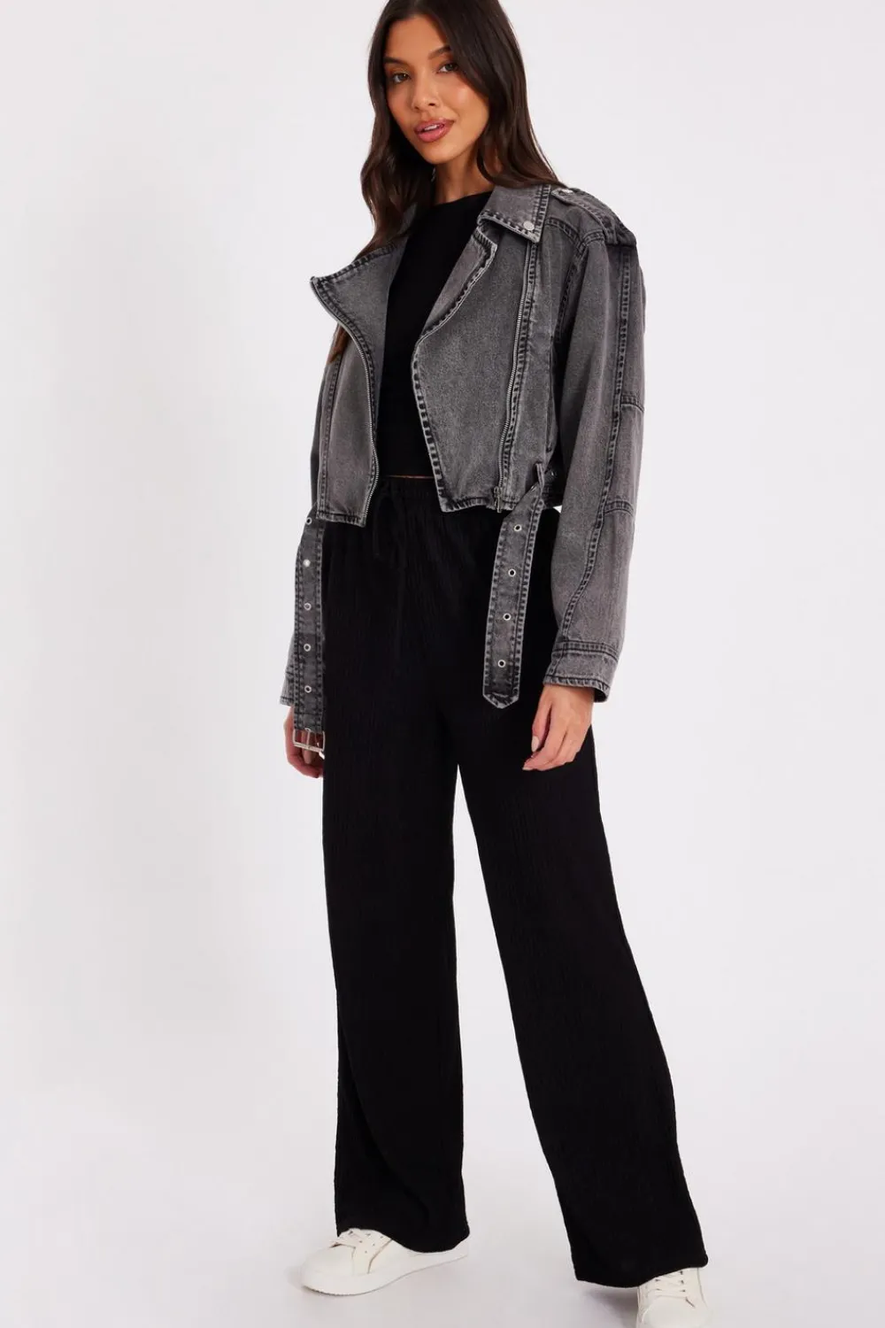 Quiz Jackets & Coats|Everyday Essentials>Denim Biker Jacket