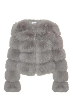 Quiz Modest|Jackets & Coats>Grey Faux Fur Jacket