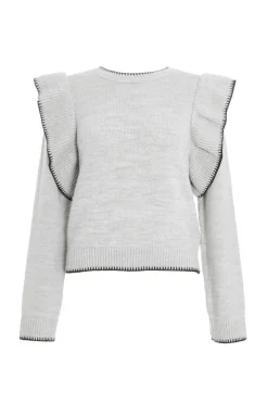 Quiz Knitwear|Jumpers>Knitted Frill Sleeve Jumper