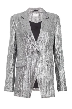 Quiz Jackets & Coats|Co-Ords>Grey Metallic Blazer