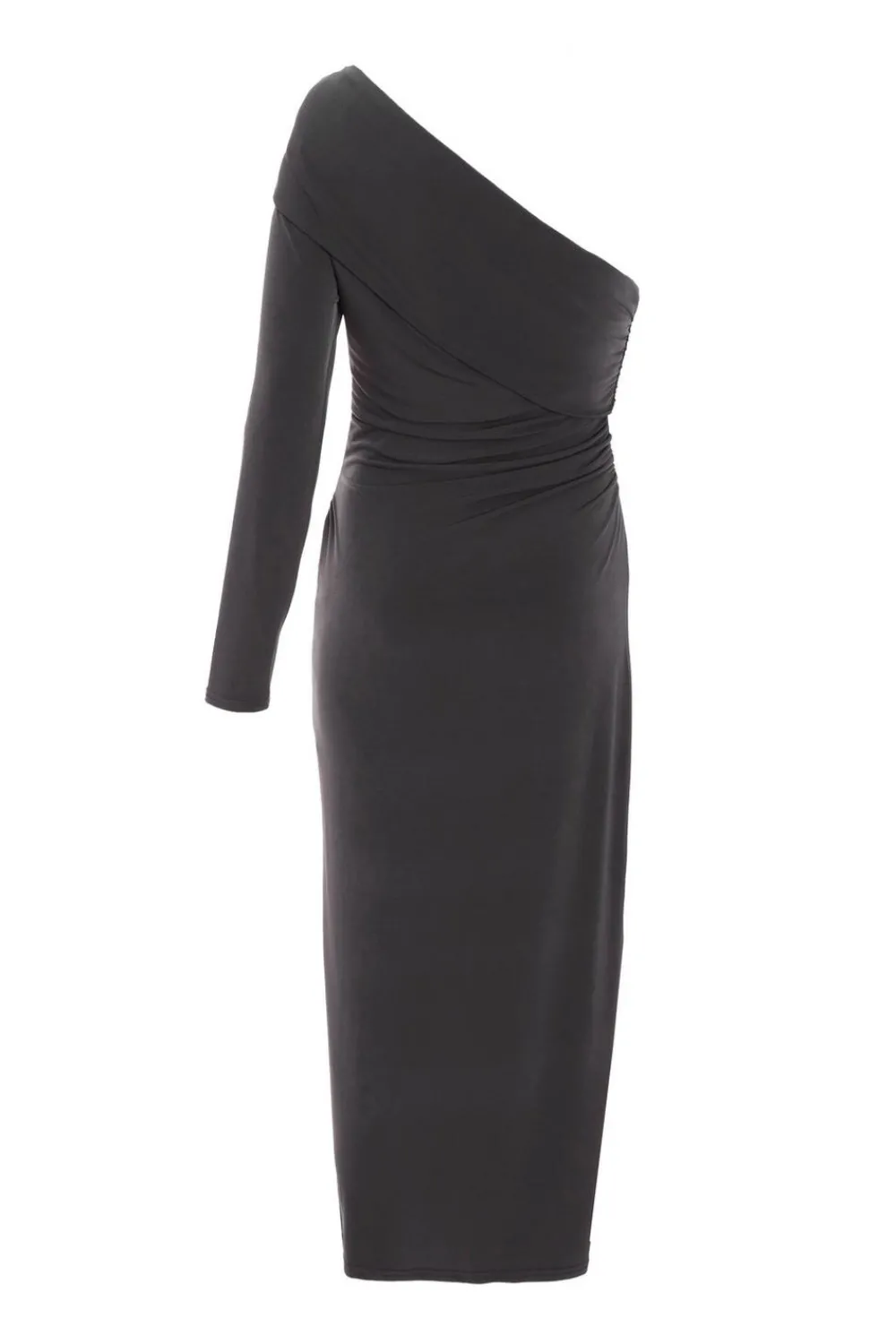 Quiz Midi Dresses|Maxi Dresses>Grey One Sleeve Bodycon Midaxi Dress