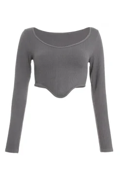 Quiz Day Tops|Crop Tops>Ribbed Crop Top