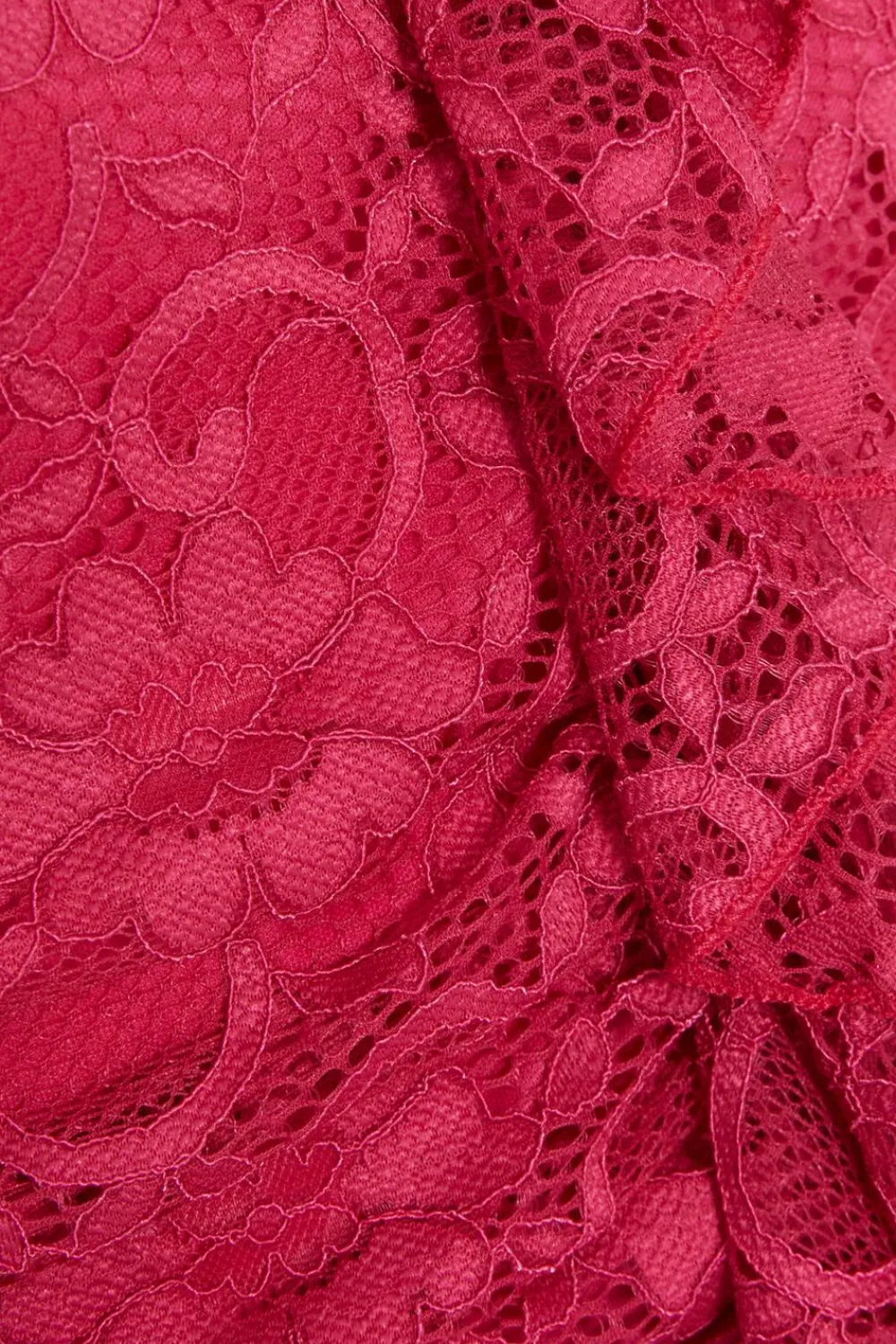 Quiz Summer Tops|Going Out Tops>Hot Pink Lace Crop Top