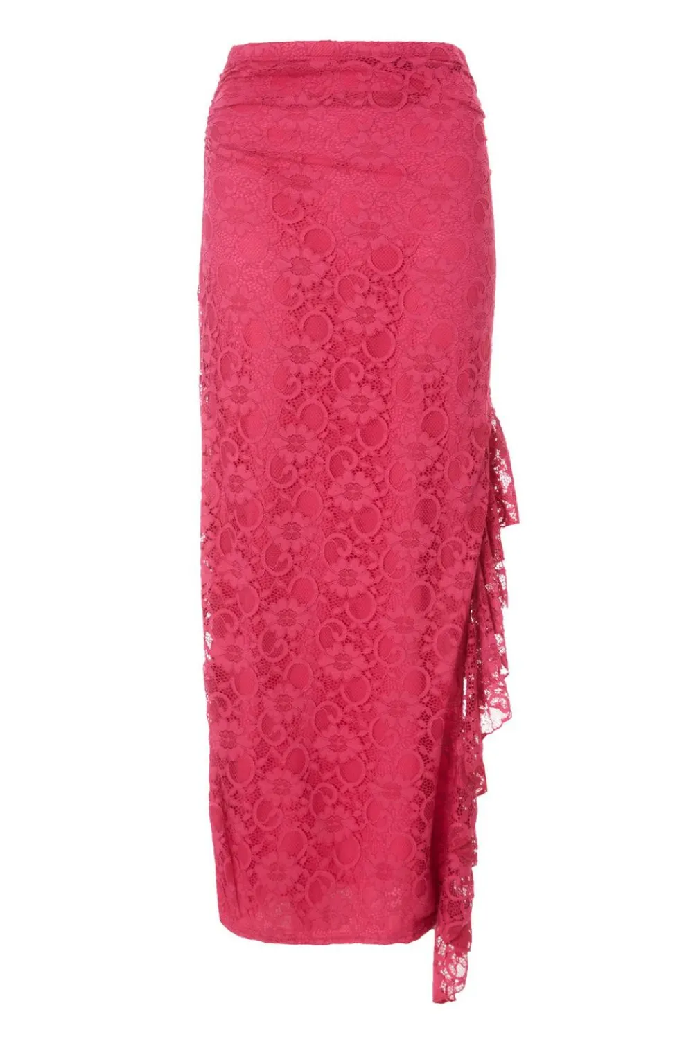 Quiz Summer Clothes|Skirts>Hot Pink Lace Midaxi Skirt