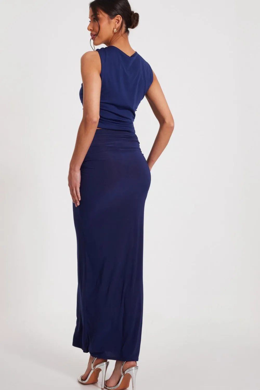 Quiz Skirts|Going Out>Indigo Buckle Detail Maxi Skirt