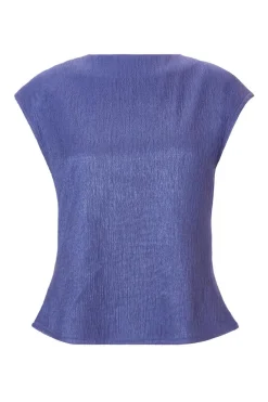 Quiz Going Out Tops|Day Tops>Indigo Crinkle Cowl Back Top