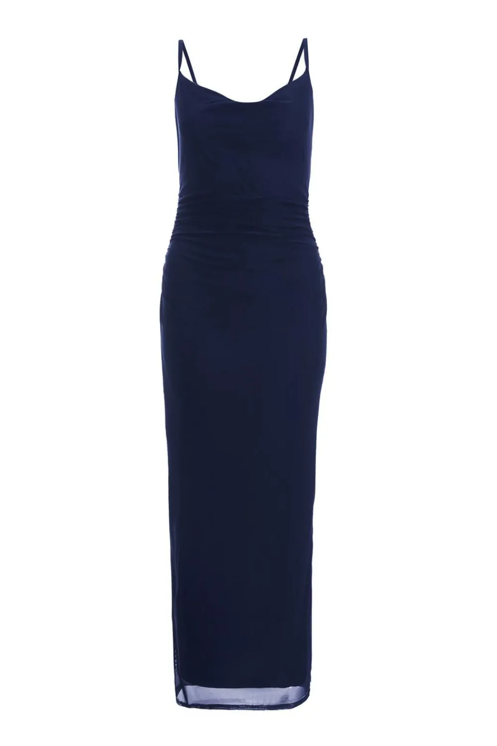 Quiz Evening Dresses|Midi Dresses>Indigo Mesh Ruched Midaxi Dress