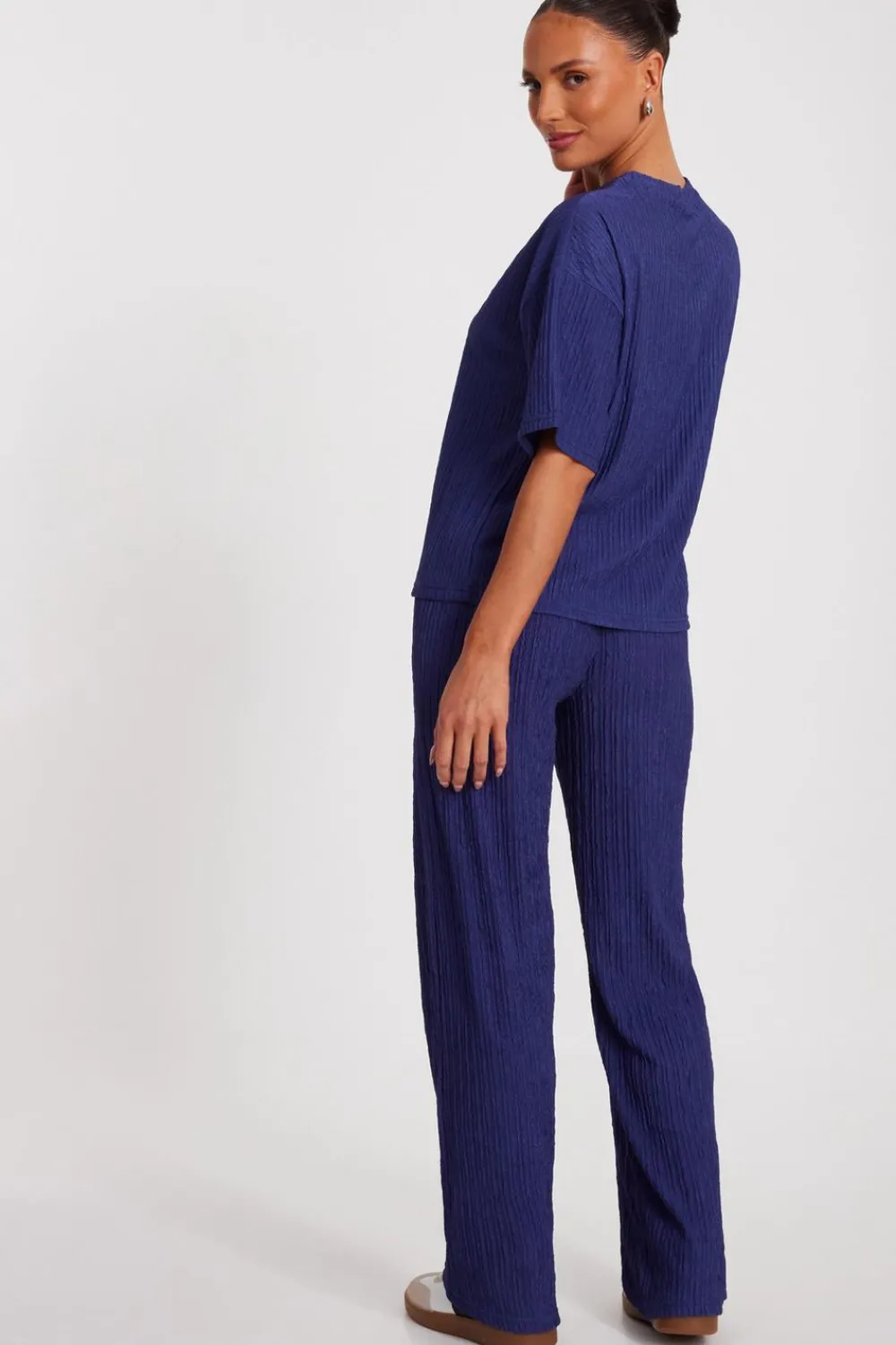 Quiz Trousers|Summer Clothes>Textured Palazzo Trousers