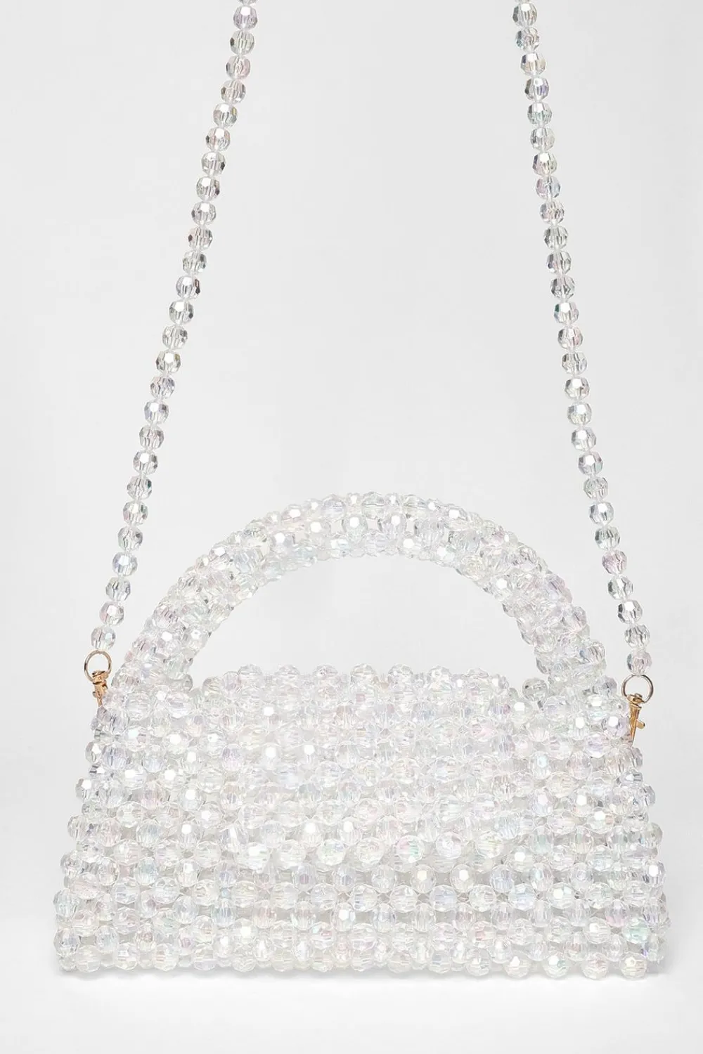 Quiz Wedding Accessories|Bags>Iridescent Mini Top Handle Bag