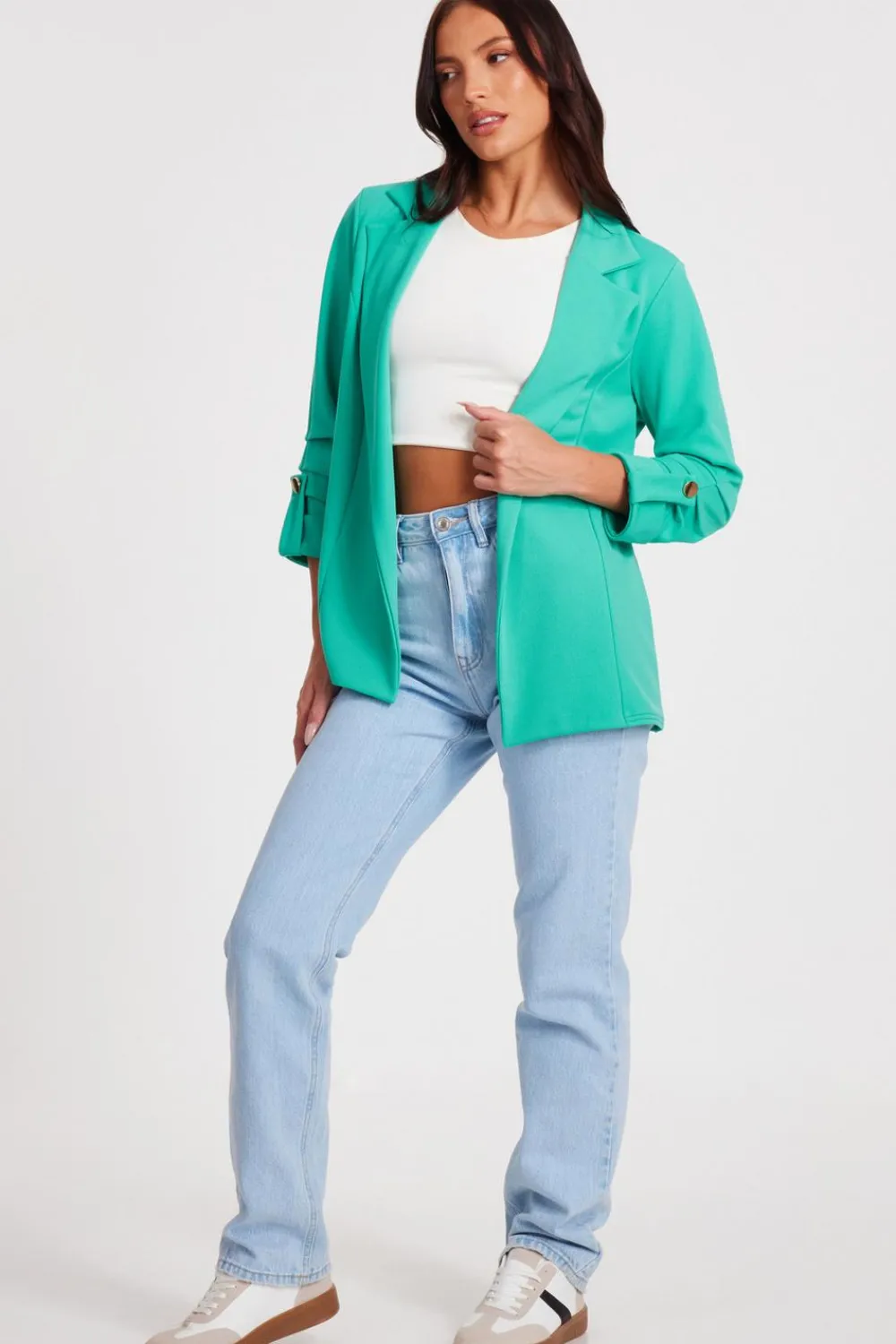 Quiz Workwear|Jackets & Coats>Ruched Sleeve Blazer