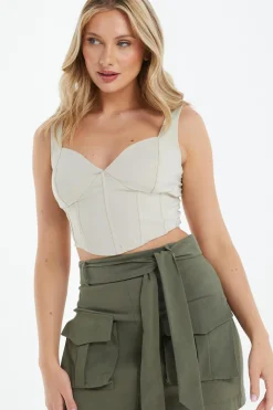 Quiz Skirts|Holiday>Khaki Cargo Mini Skirt