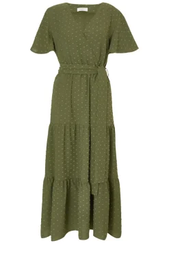 Quiz Summer Clothes|Modest>Dobby Tie Waist Midi Dress
