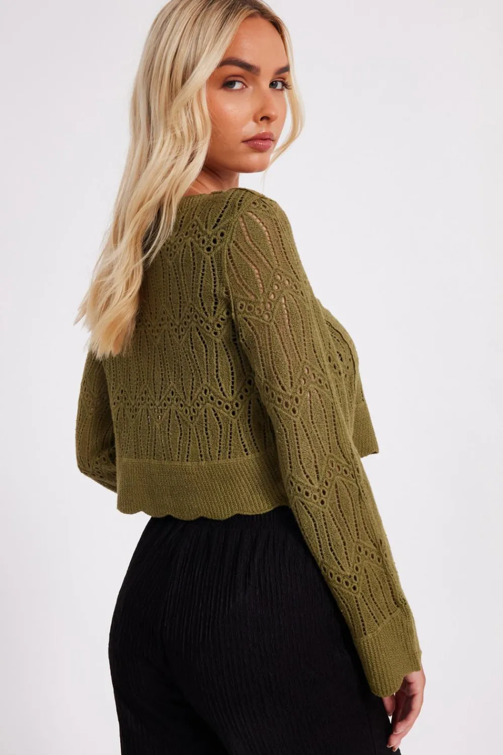Quiz Summer Clothes|Knitwear>Knit Cropped Cardigan
