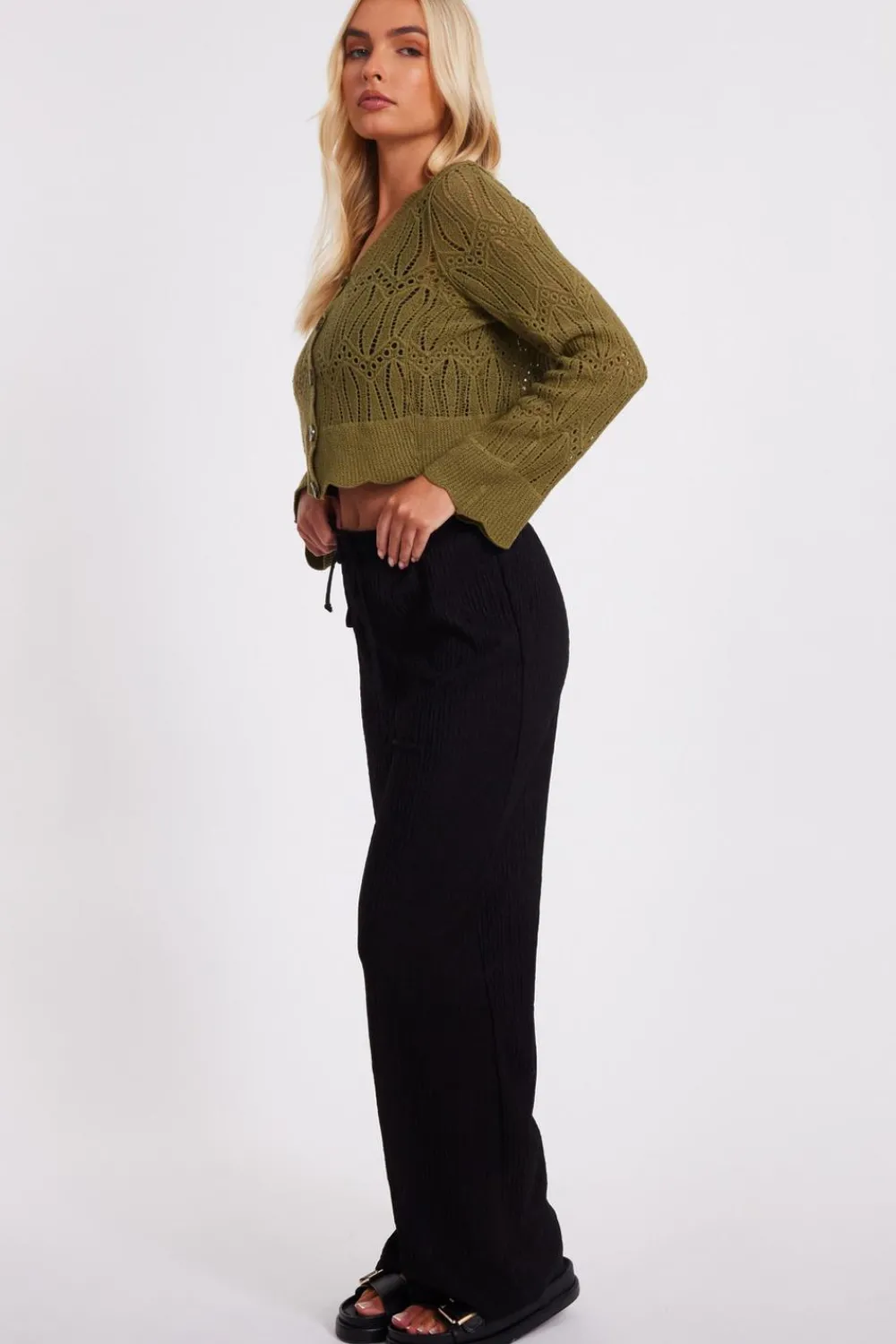 Quiz Summer Clothes|Knitwear>Knit Cropped Cardigan