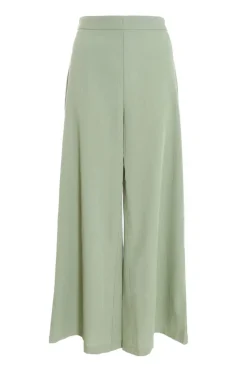 Quiz Trousers|Co-Ords>Khaki Linen Wide Leg Trousers