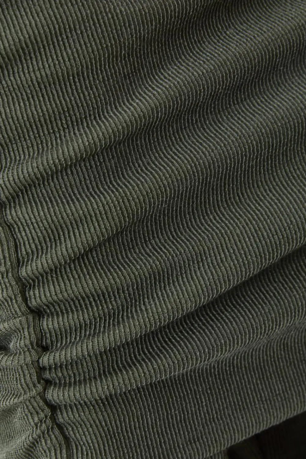 Quiz Workwear|Knitwear>Khaki Ribbed Bardot Midi Dress