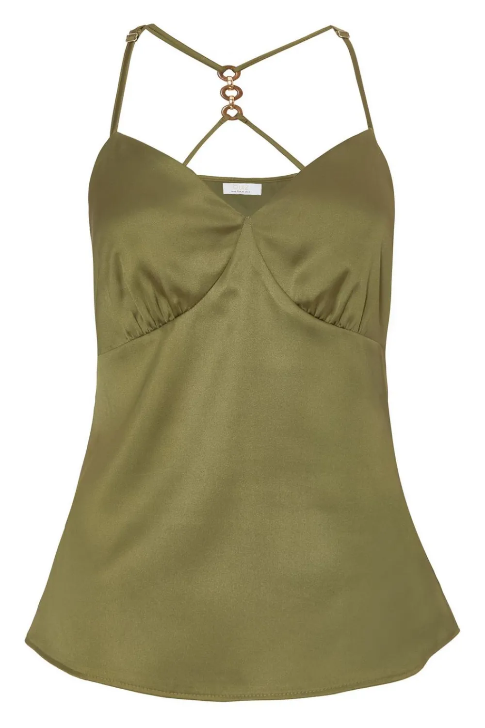 Quiz Summer Tops|Going Out Tops>Khaki Satin Cami Top