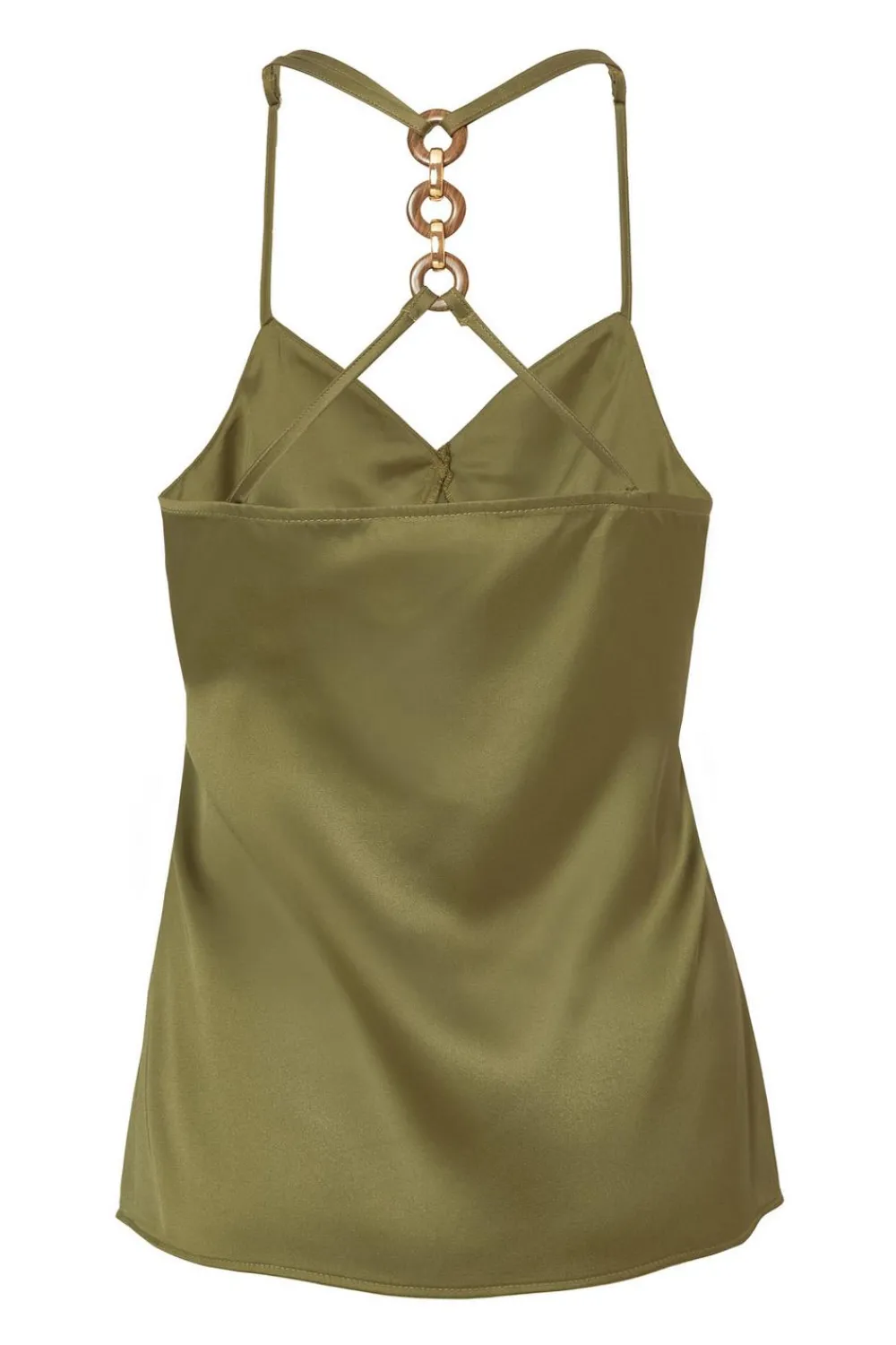 Quiz Summer Tops|Going Out Tops>Khaki Satin Cami Top