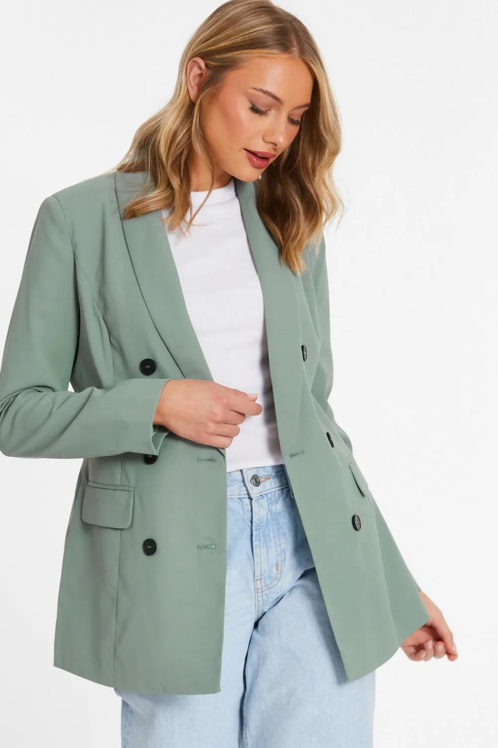 Quiz Workwear|Jackets & Coats>Khaki Tailored Blazer