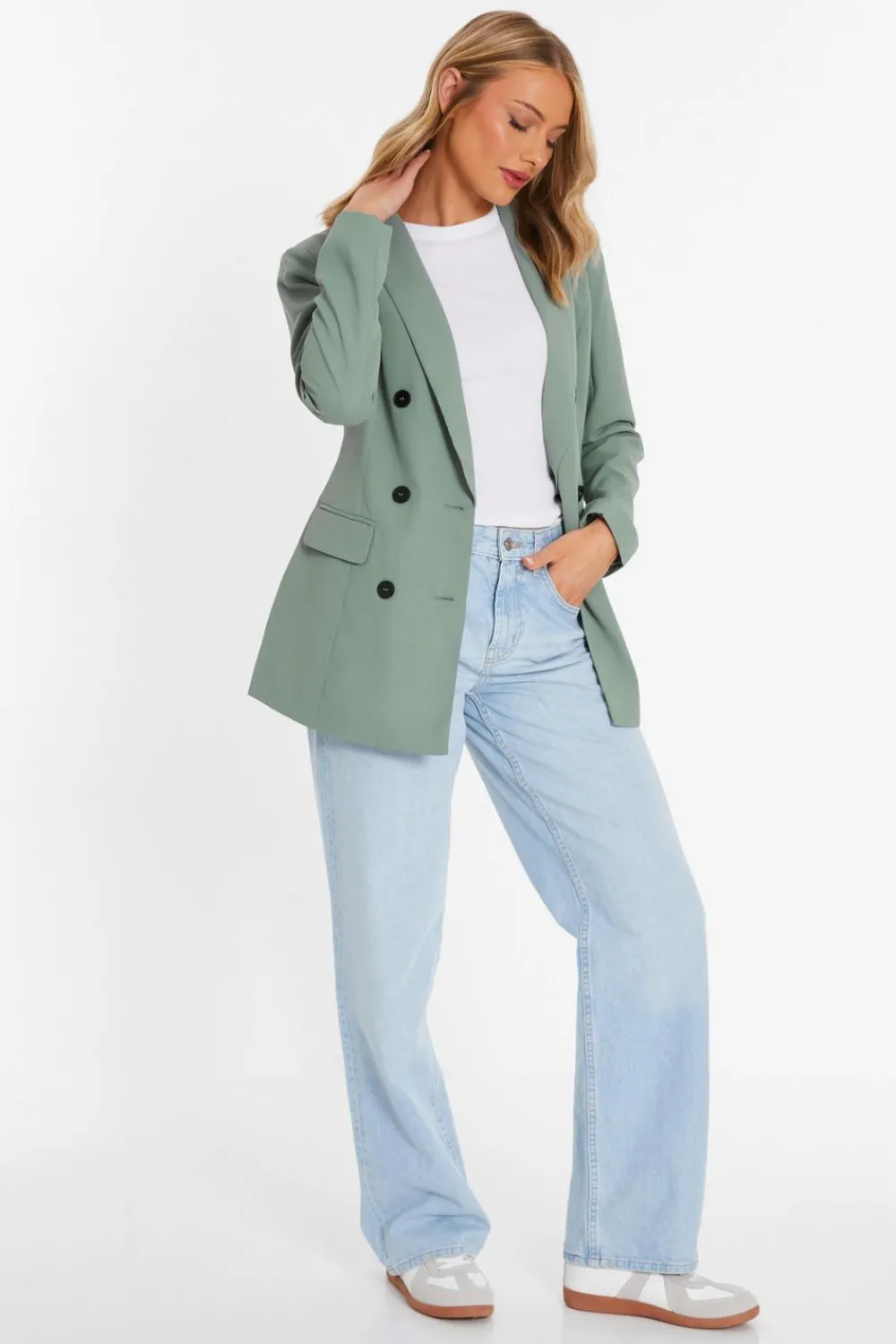 Quiz Workwear|Jackets & Coats>Khaki Tailored Blazer