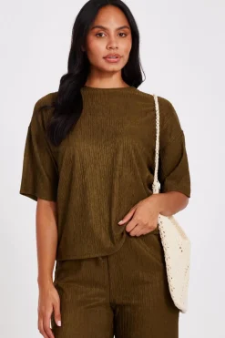 Quiz T-Shirts|Summer Tops>Textured T-Shirt
