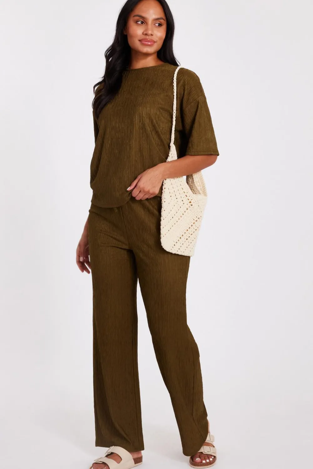 Quiz T-Shirts|Summer Tops>Textured T-Shirt