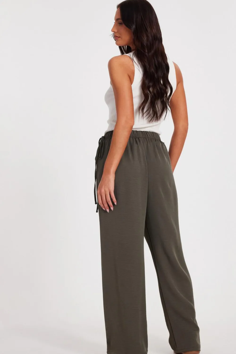 Quiz Workwear|Trousers>Tie Waist Palazzo Trousers