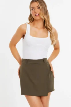 Quiz Skirts>Khaki Wrap Skort