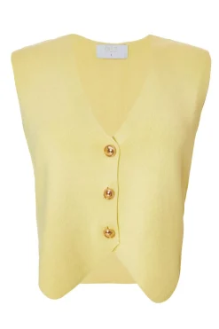 Quiz Waistcoat|Day Tops>Knitted Button Front Waistcoat