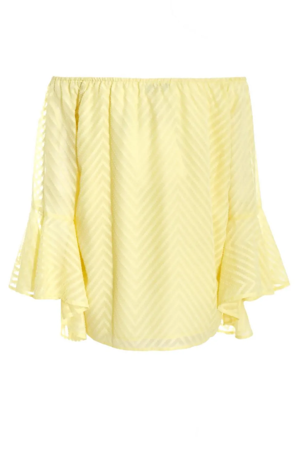 Quiz Summer Tops|Shirts & Blouses>Lemon Textured Chiffon Bardot Top