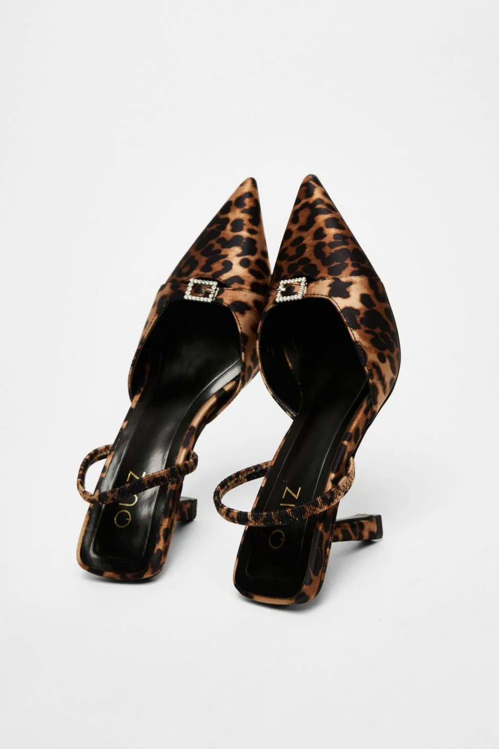 Quiz Occasion Shoes|Heels>Leopard Print Diamante Buckle Court Heels