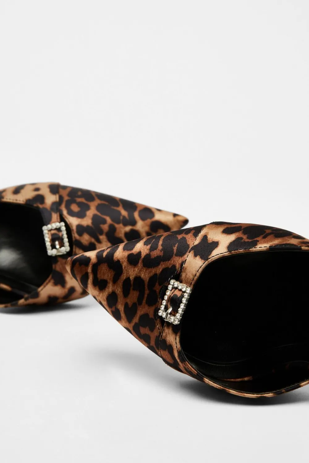 Quiz Occasion Shoes|Heels>Leopard Print Diamante Buckle Court Heels