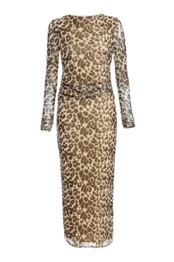 Quiz Midi Dresses|Going Out Dresses>Leopard Print Mesh Midaxi Dress