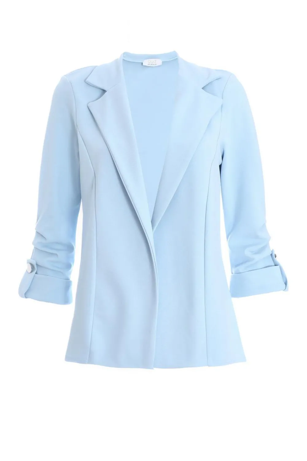 Quiz Workwear|Summer Clothes>Light Blue Ruched Sleeve Blazer