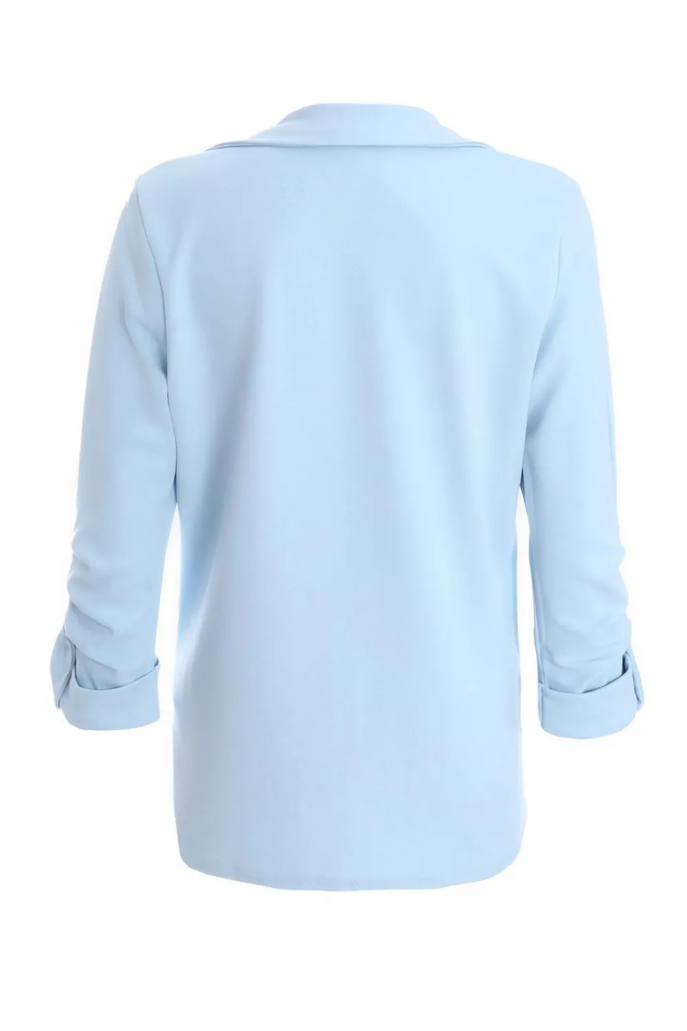 Quiz Workwear|Summer Clothes>Light Blue Ruched Sleeve Blazer