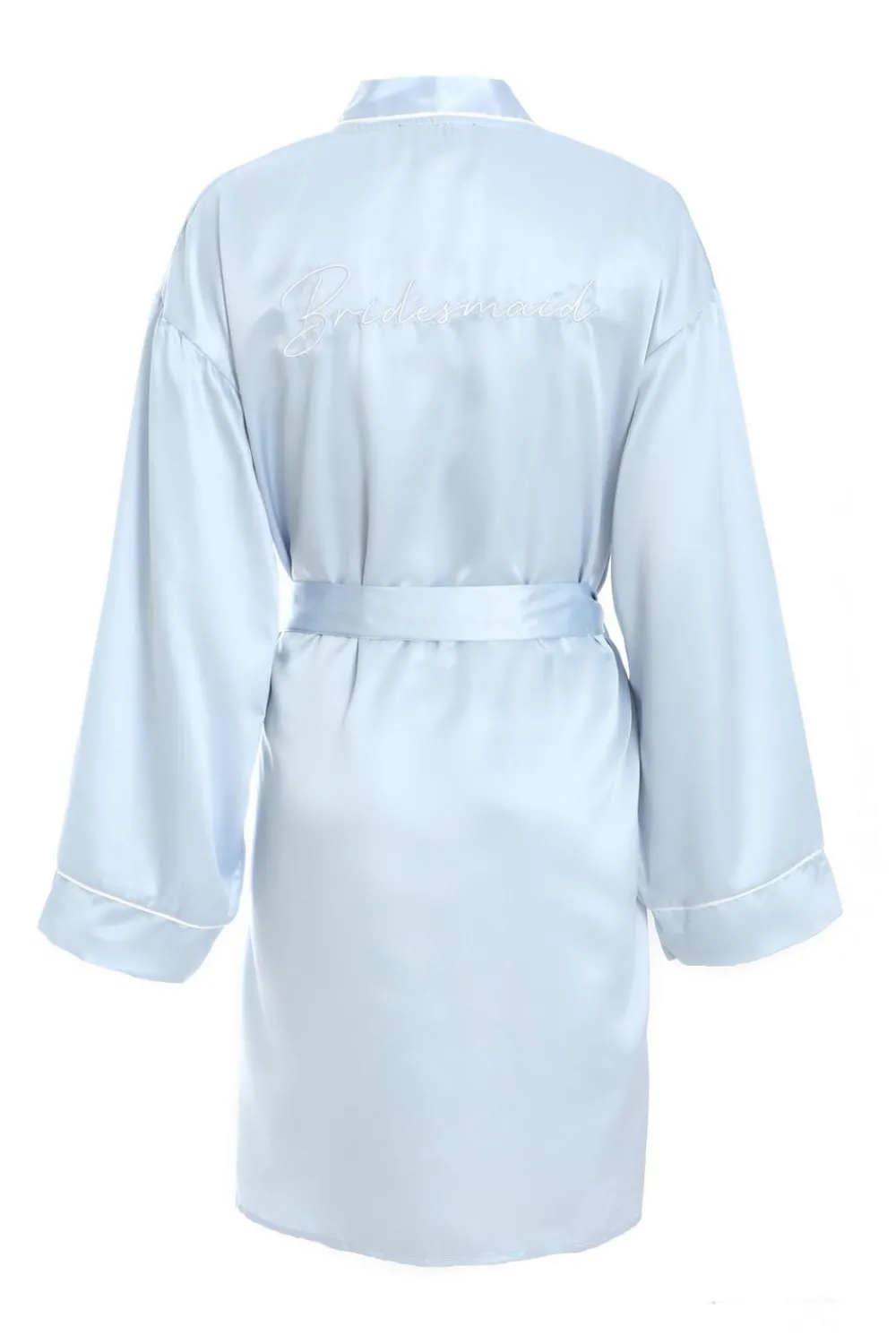 Quiz Bride To Be|Nightwear>Light Blue Satin 'Bridesmaid' Robe