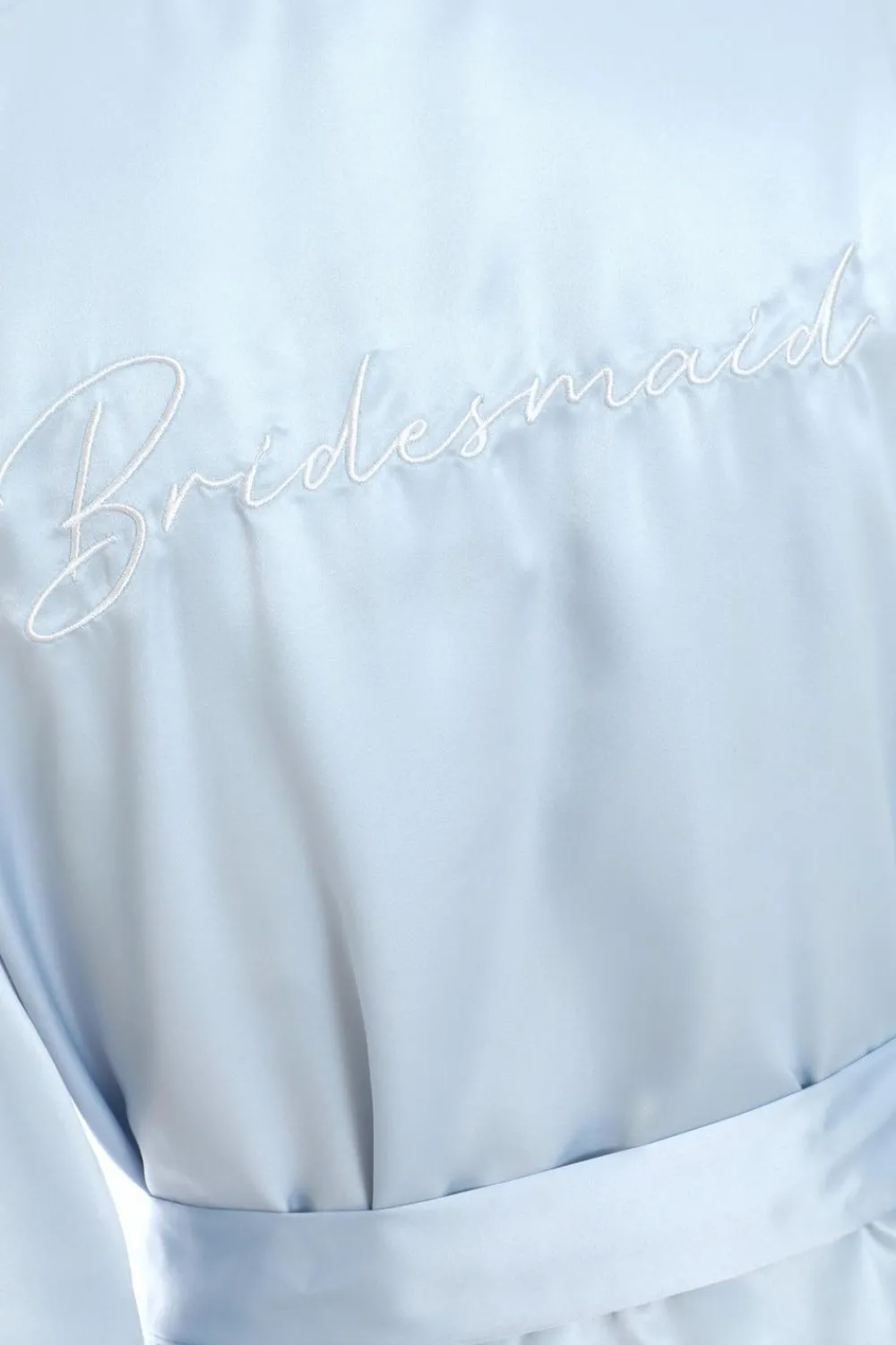 Quiz Bride To Be|Nightwear>Light Blue Satin 'Bridesmaid' Robe