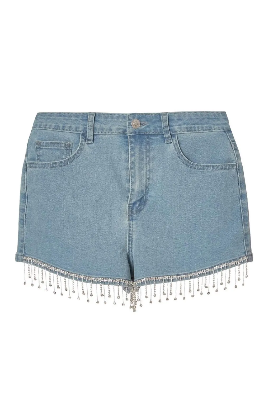 Quiz Summer Clothes|Shorts>Light Denim Embellished Shorts