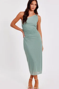 Quiz Day At The Races|Christening Guest>Light Mesh One Shoulder Midi Dress