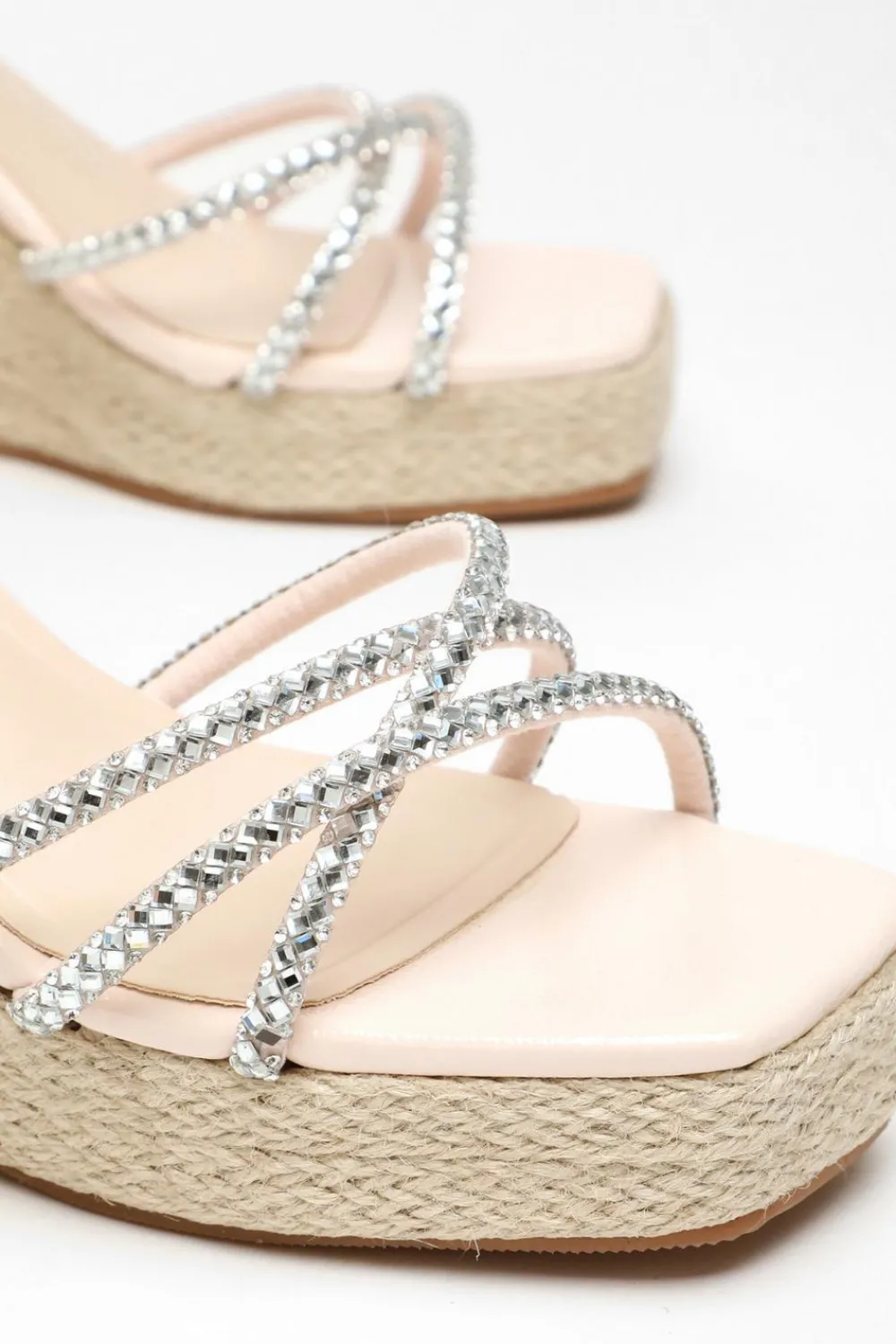 Quiz Wedges|Holiday Shoes>Diamante Cross Strap Wedges