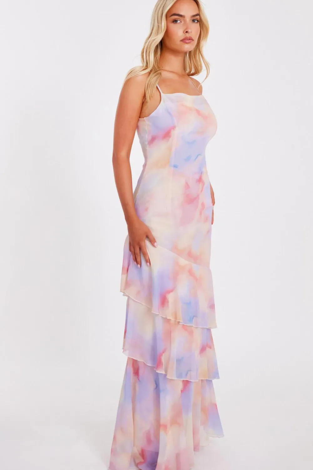 Quiz Day At The Races|Dresses>Light Pink Tie Dye Maxi Dress