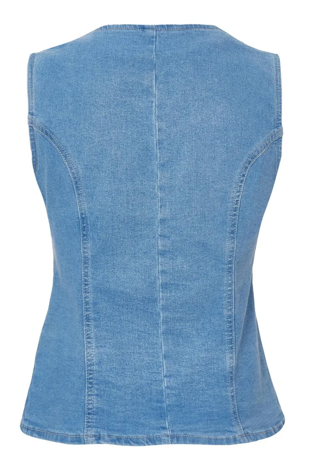 Quiz Waistcoat|Summer Tops>Light Wash Denim Waistcoat