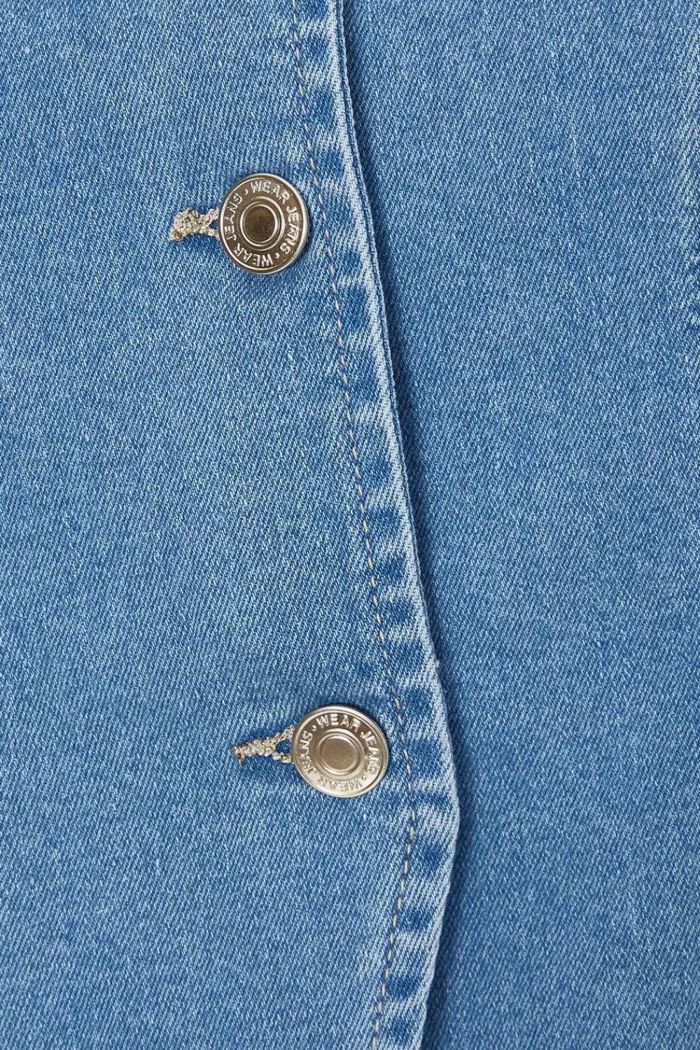 Quiz Waistcoat|Summer Tops>Light Wash Denim Waistcoat